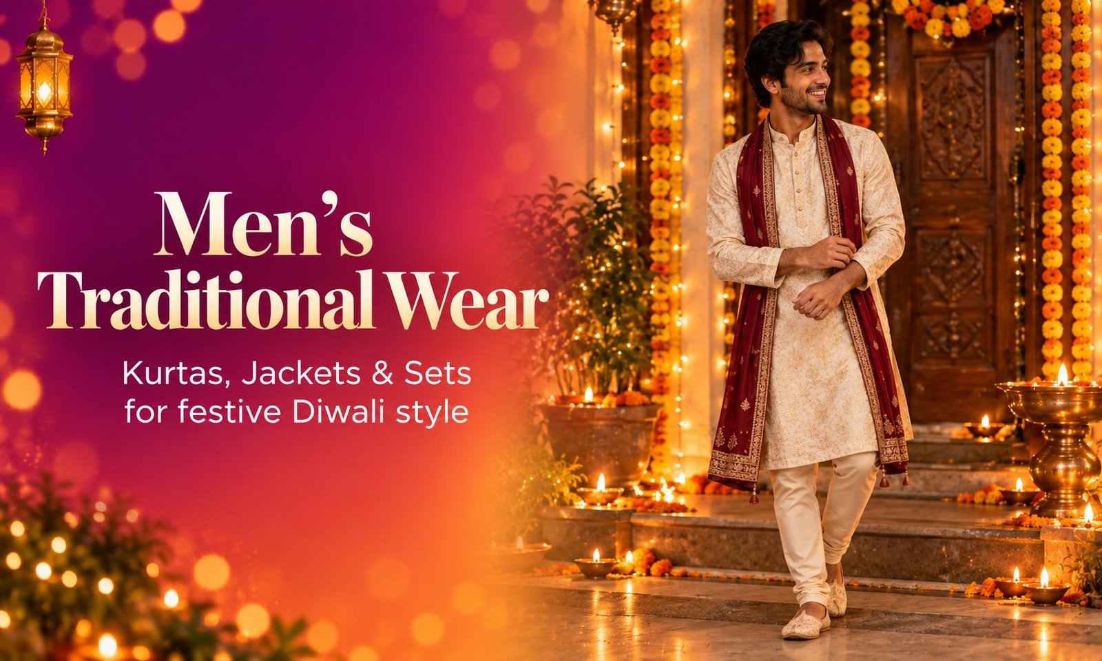 Men's Traditional Wear — Kurtas, jackets & sets for festive Diwali style